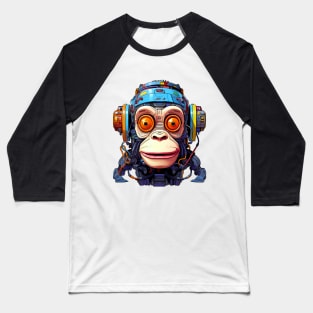 Cartoon monkey robot. T-Shirt, Sticker. Baseball T-Shirt